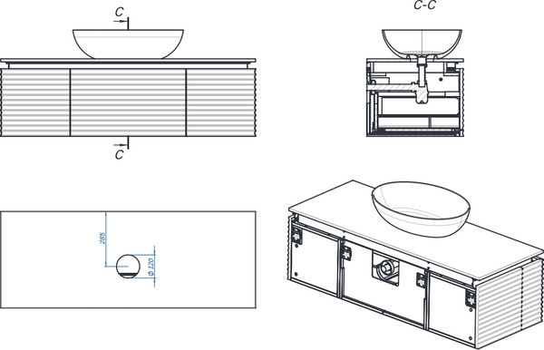 Тумба под умывальник Belux Дубай НП 132