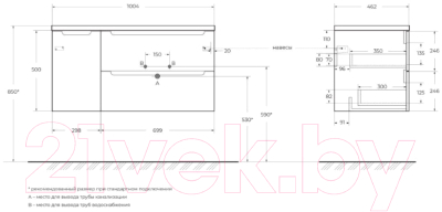 Тумба под умывальник BelBagno ETNA-1000-2C-1A-SO-BL-R