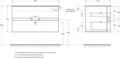 Тумба под умывальник Cezares Idra 55527