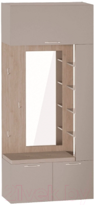 Секция в прихожую Мебельград Джерси с зеркалом - фото