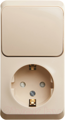 Блок выключатель+розетка Schneider Electric Этюд BPA16-201K - фото