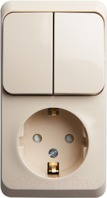 Блок выключатель+розетка Schneider Electric Этюд BPA16-202K - фото