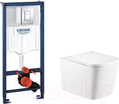 Унитаз подвесной с инсталляцией Triton Pro Verso VO-3032 + GROHE Rapid SL 38772001 - фото