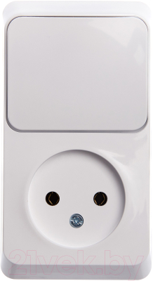 Блок выключатель+розетка Schneider Electric Этюд BPA16-204B - фото