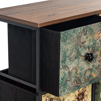 Комод Импэкс Leset Лунет 12 ящиков (черный/мульти зеленый)