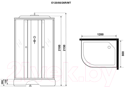 Душевая кабина Niagara Eco E120/80/26R/MT 120x80x215
