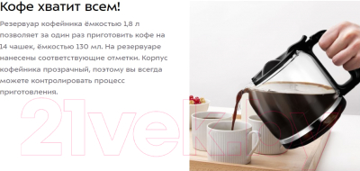 Капельная кофеварка Kitfort КТ-7181
