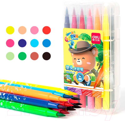 Фломастеры Deli ColoRun / HM55512