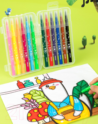 Фломастеры Deli ColoRun / HM55512