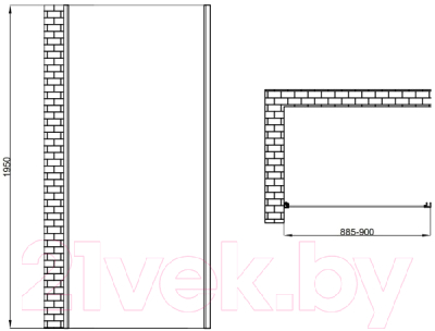 Душевая стенка Berges Legos 90 / 064031
