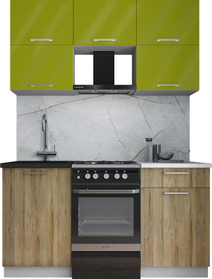 Кухонный гарнитур Интерлиния Мила Gloss 50-15 - фото