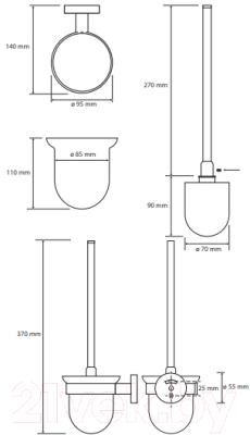 Ершик для унитаза Bemeta Sablo 160113017
