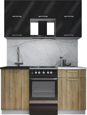 Кухонный гарнитур Интерлиния Мила Gloss 50-15 - фото