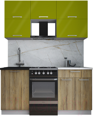 Кухонный гарнитур Интерлиния Мила Gloss 50-16 - фото