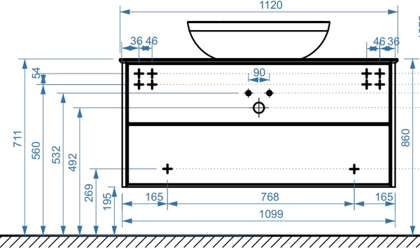 Тумба под умывальник Belux Джаз НП 110-02