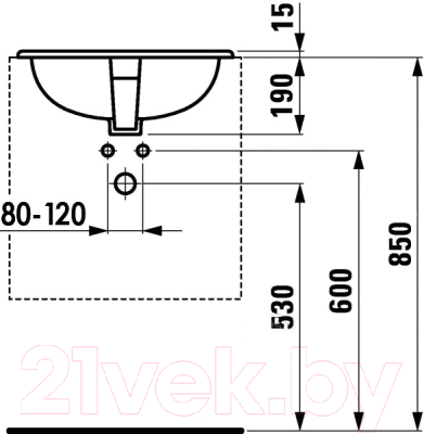 Умывальник Laufen 8117724000001+0510OT25K7