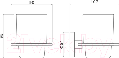 Стакан для зубной щетки и пасты Aquatek Оберон AQ4204CR