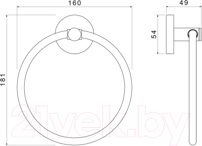 Кольцо для полотенца Aquatek Европа AQ4112CR