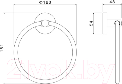 Кольцо для полотенца Aquatek Оберон AQ4212CR