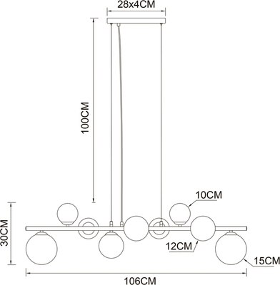 Потолочный светильник Arte Lamp Gemini A2243SP-9PB