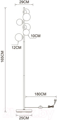 Торшер Arte Lamp Gemini A2243PN-6PB