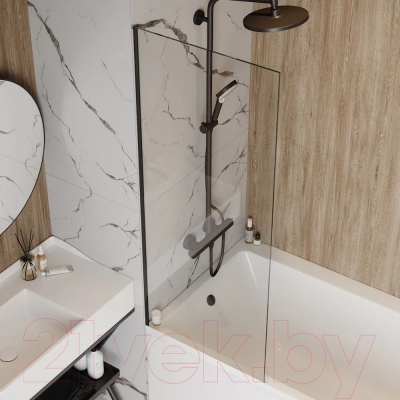 Стеклянная шторка для ванны Teymi Timo 60x140 / T00271