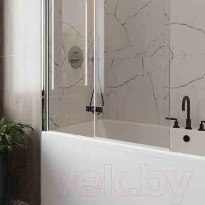 Стеклянная шторка для ванны Teymi Anni 100x140 / T00279