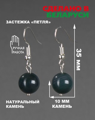 Серьги Wolves Элитный Агат 40772 №2