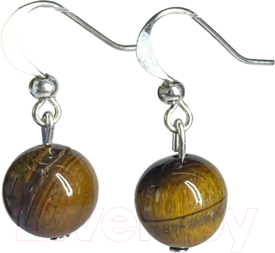 Серьги Wolves Элитный Тигровый глаз 40891 №1 - фото