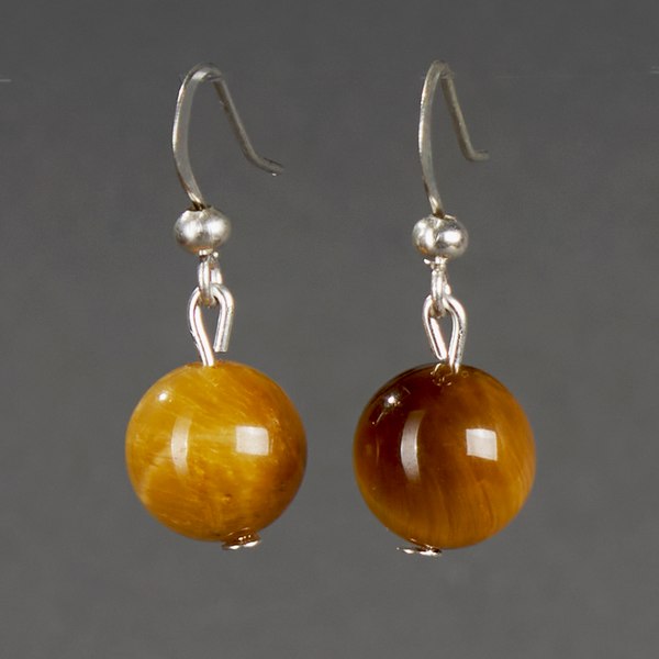 Серьги Wolves Элитный Тигровый глаз 40895 №1 - фото