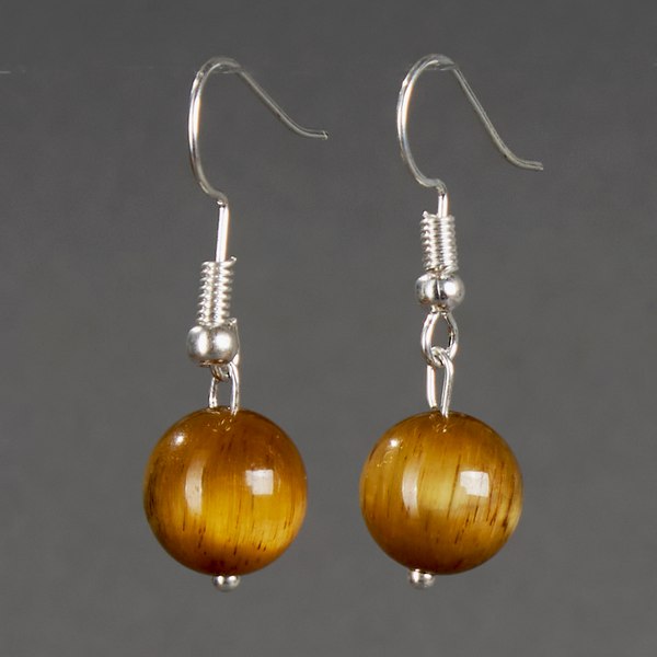 Серьги Wolves Элитный Тигровый глаз 40896 №2 - фото