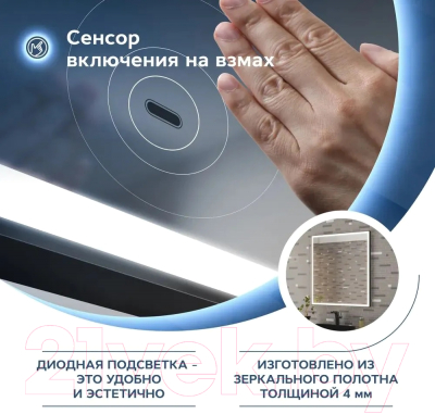 Зеркало Teymi Helmi Black Edition 70x80 / T20304IR