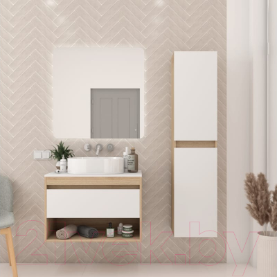 Тумба под умывальник Teymi Ritta 75 / T60521 (дуб эврика/белый матовый)