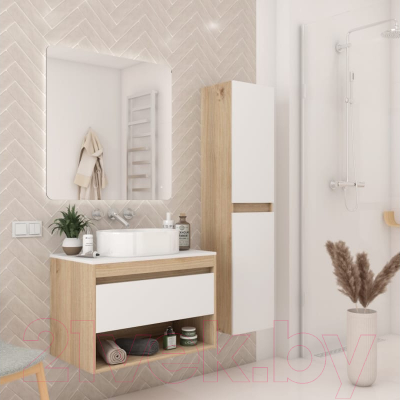 Тумба под умывальник Teymi Ritta 75 / T60521 (дуб эврика/белый матовый)