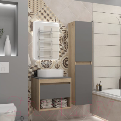 Тумба под умывальник Teymi Ritta 55 / T60523 (дуб эврика/графит матовый)