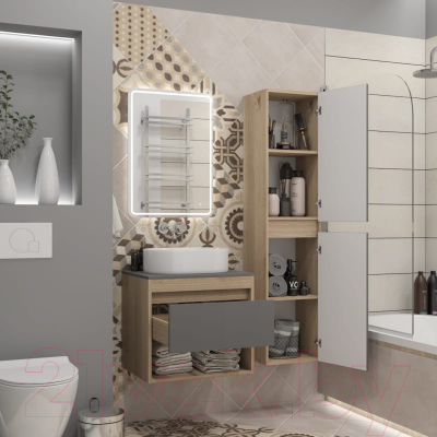 Тумба под умывальник Teymi Ritta 55 / T60523 (дуб эврика/графит матовый)