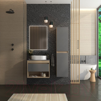 Тумба под умывальник Teymi Ritta 65 / T60524 (дуб эврика/графит матовый)