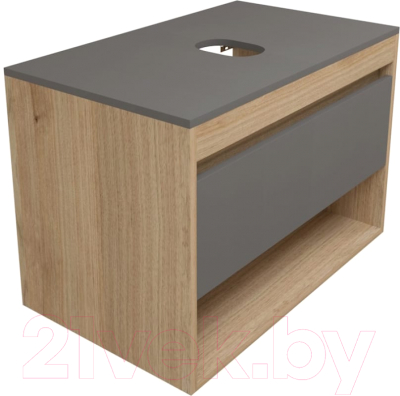 Тумба под умывальник Teymi Ritta 75 / T60525 (дуб эврика/графит матовый) - фото