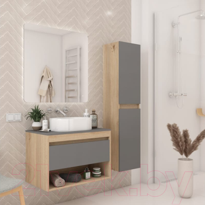 Тумба под умывальник Teymi Ritta 75 / T60525 (дуб эврика/графит матовый)