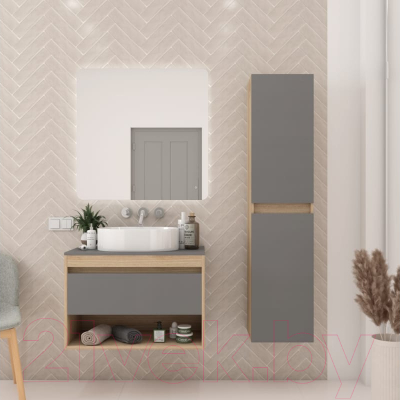 Тумба под умывальник Teymi Ritta 75 / T60525 (дуб эврика/графит матовый)