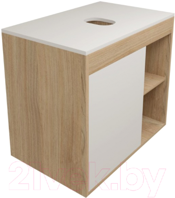 Тумба под умывальник Teymi Nura 70 / T60528 (дуб эврика/белый матовый) - фото