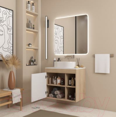 Тумба под умывальник Teymi Nura 70 / T60528 (дуб эврика/белый матовый)