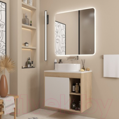 Тумба под умывальник Teymi Nura 70 / T60528 (дуб эврика/белый матовый)