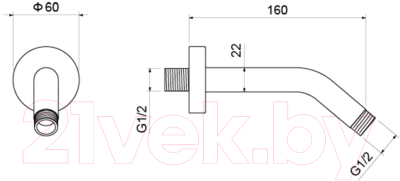 Душевой кронштейн Aquatek AQ2173MB