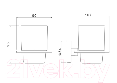Стакан для зубной щетки и пасты Aquatek Оберон AQ4204MB