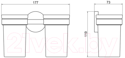 Набор стаканов для зубной щетки и пасты Aquatek Европа AQ4117MB