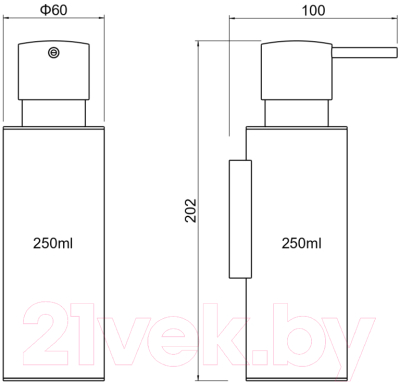 Дозатор для жидкого мыла Aquatek Оберон AQ4205CR