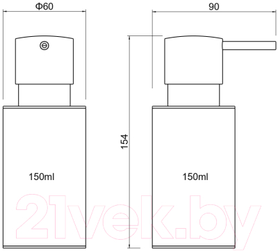 Дозатор для жидкого мыла Aquatek Оберон AQ4229CR
