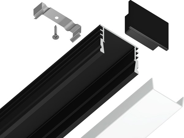 Профиль для светодиодной ленты Ambrella GP1750BK накладной