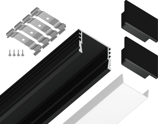 Профиль для светодиодной ленты Ambrella GP1750BK накладной